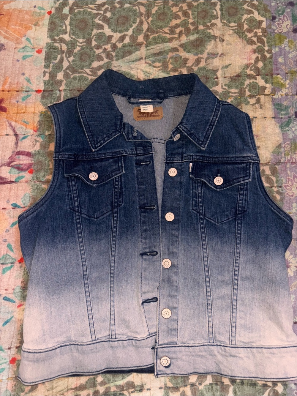 Levi's Blue Ombre Sleeveless Denim Vest
